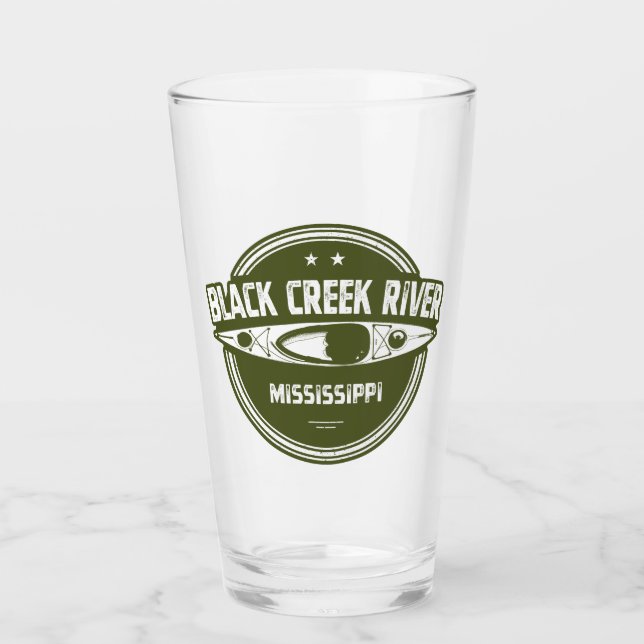 Black Creek River Mississippi Kayaking Glas (Vorderseite)