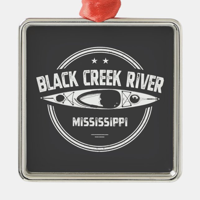 Black Creek River Mississippi Kayaking Ornament Aus Metall (Vorne)