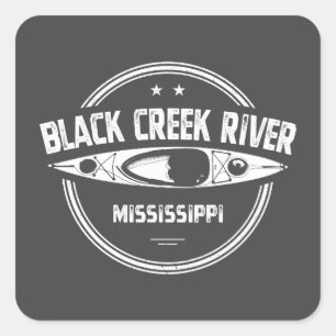 Black Creek River Mississippi Kayaking Quadratischer Aufkleber