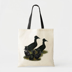 Black Crested Duck Family Tragetasche