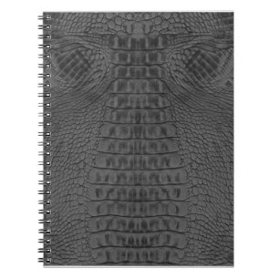 Black Crocodile Leather Notizblock