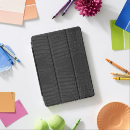 Black Crocodile Leather Print iPad Pro Hülle