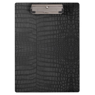 Black Crocodile Leather Print Klemmbrett