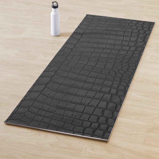 Black Crocodile Leather Print Yogamatte (Beispiel)