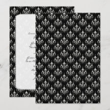 Black Cronier Damask Wedelmenü