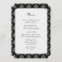 Black Cronier Damask Wedelmenü