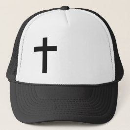 Black Cross Side of Hat Christlich Trucker Hat Truckerkappe