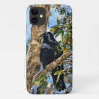 Black Crow Bird Art Phone Case