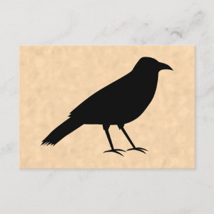 Black Crow Bird auf einem Parchment-Muster. RSVP Karte