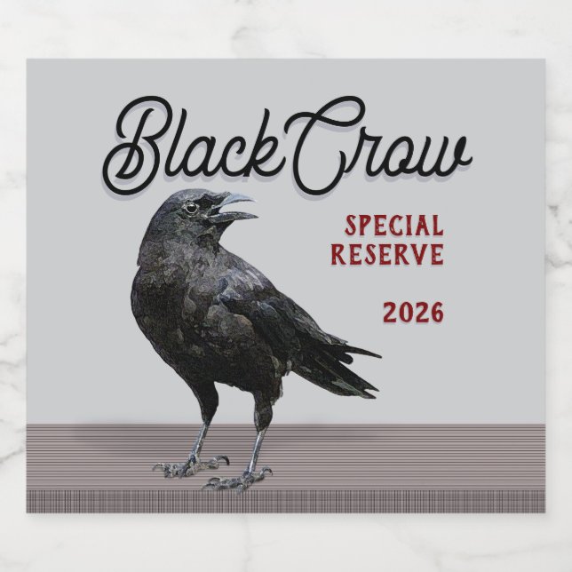 Black Crow Brand Bottle Label Bierflaschenetikett (Einzelnes Label)