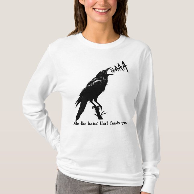 Black Crow Illustration - Design der Kunst im goti T-Shirt (Vorderseite)
