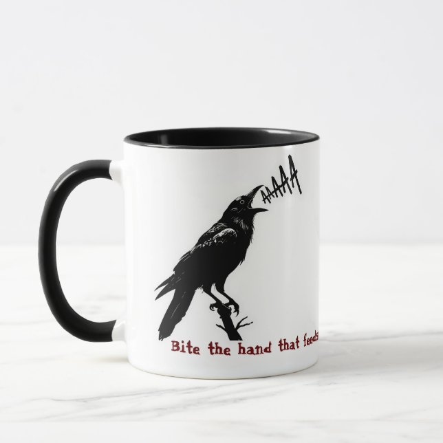 Black Crow Illustration - Design der Kunst im goti Tasse (Links)