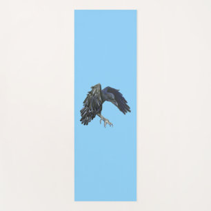Black Crow Master of Time Illustration Sky Blue Yogamatte