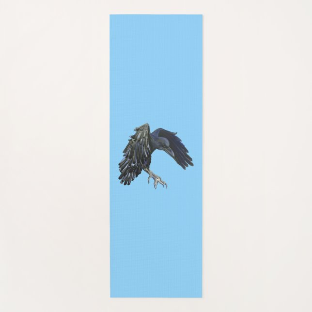 Black Crow Master of Time Illustration Sky Blue Yogamatte (Vorderseite)