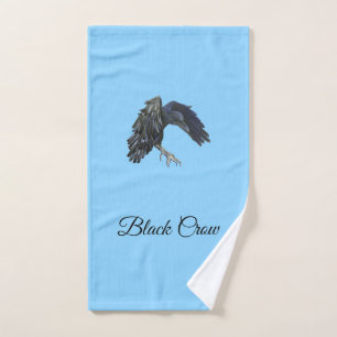Black Crow Master of Time Personalisiert Sky Blue Handtuch