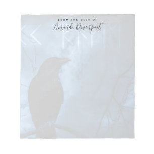 Black Crow mit Runen Dark Goth Style Notizblock