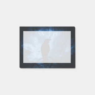 Black Crow mit Runen Dark Goth Style Post-it Klebezettel