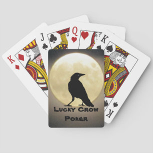 Black Crow Silhouette und Moon Lucky Crow Poker Spielkarten