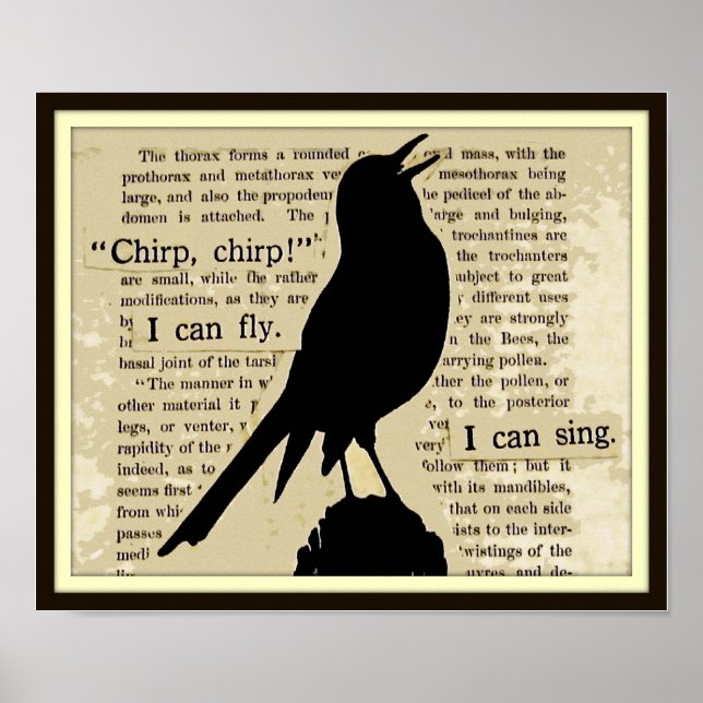 Black Crow~Sing Fly Chirp Vintages Buchposter Poster (Vorne)