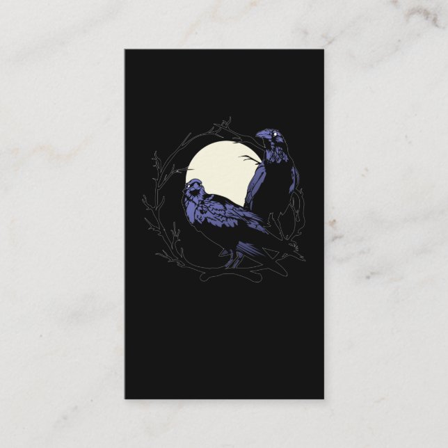 Black Crows Moon Raven Dark Birds Visitenkarte (Vorderseite)