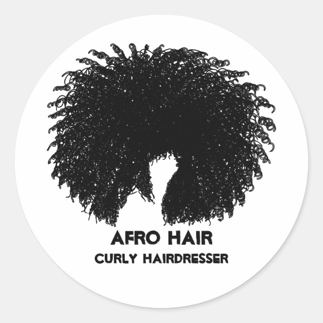 Black Curly Hair Afro Runder Aufkleber (Vorderseite)