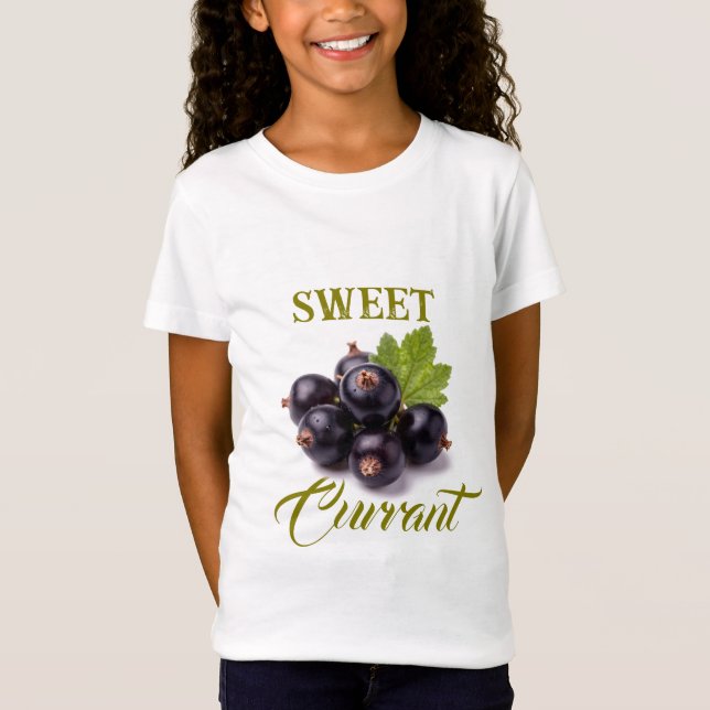 Black Currants With Water Drops & Green Leaf T-Shirt (Vorderseite)