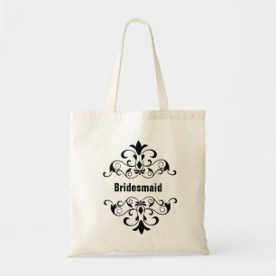 Black Custom Bridesmaid Hochzeitszettel Tragetasche