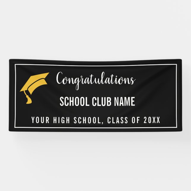 Black Custom Club Abschluss Banner (Horizontal)