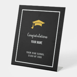 Black Custom Club Graduation Banner Sockelschild