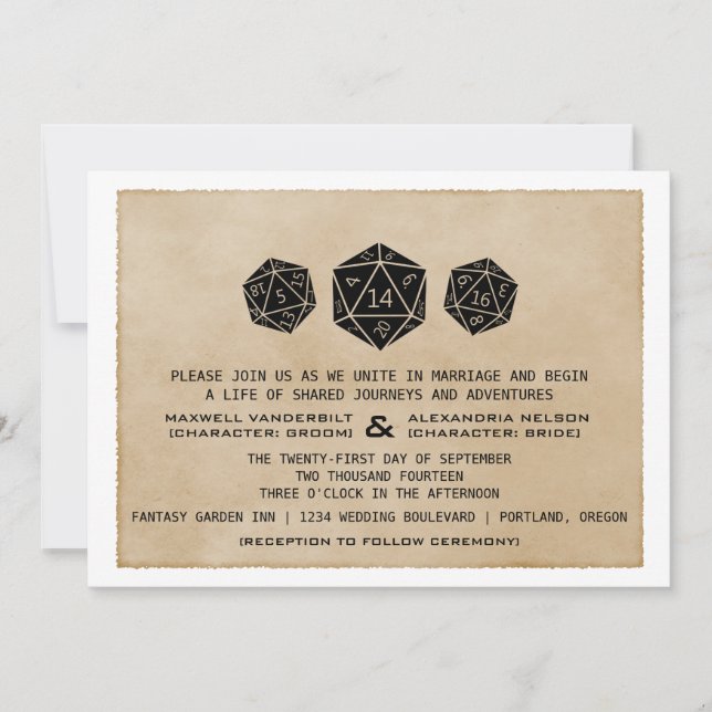 Black CUSTOM DATE Grunge D20 Dice Gamer Einladung (Vorderseite)