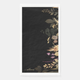 Black Custom Family Name Fall Foliage Serviette