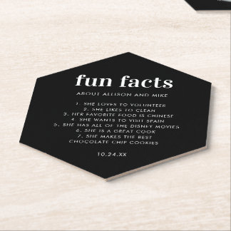Black Custom Fun Fakten Funny Wedding Untersetzer