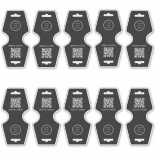 Black Customizable DIY Necklace Foldover Hang Tag Aufkleber