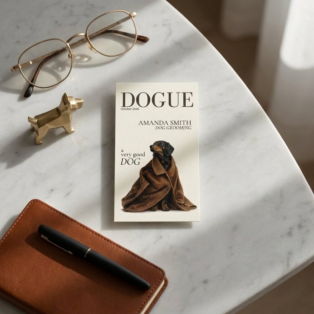 Black Dachshund Elegant Dogue Business Card Visitenkarte (Von Creator hochgeladen)