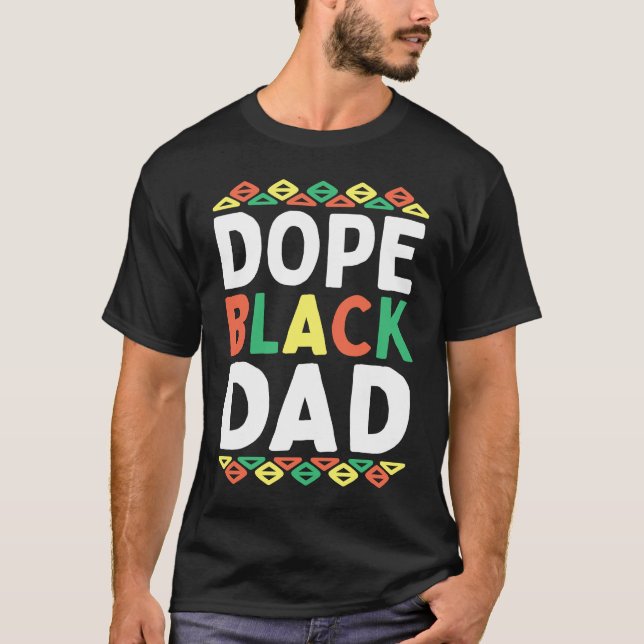 Black Dad African American Black History Month Pri T-Shirt (Vorderseite)