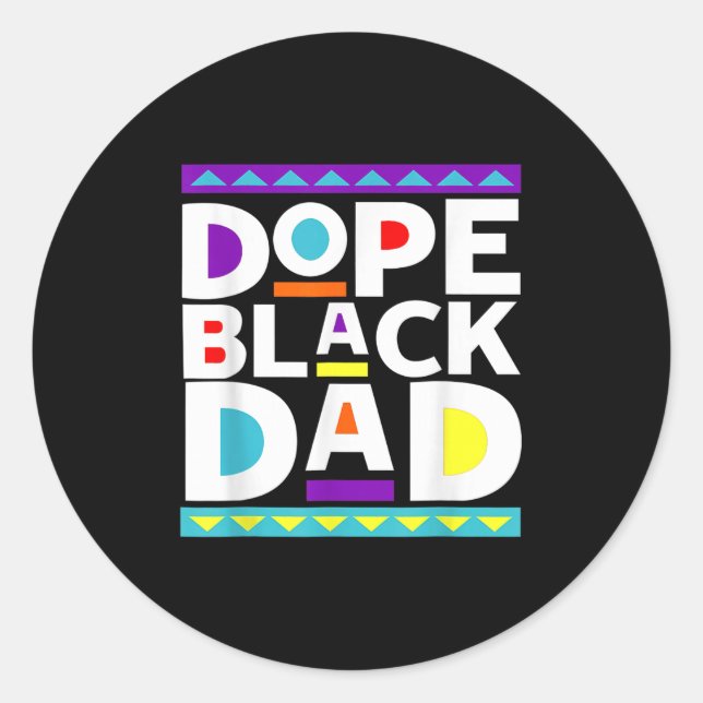 Black Dad New Dad Fathers Day Gift African America Runder Aufkleber (Vorderseite)