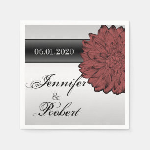 Black Dahlia Posh Wedding Napkins Serviette