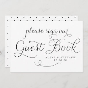 Black Dainty Script Guest Book Wedding Sign Einladung