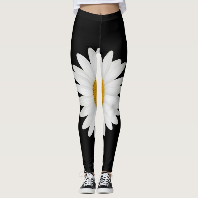 Black Daisy Leggings (Vorderseite)
