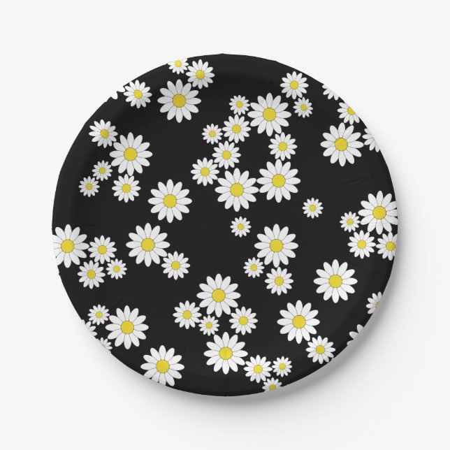 Black Daisy Paper-Teller Pappteller (Vorderseite)
