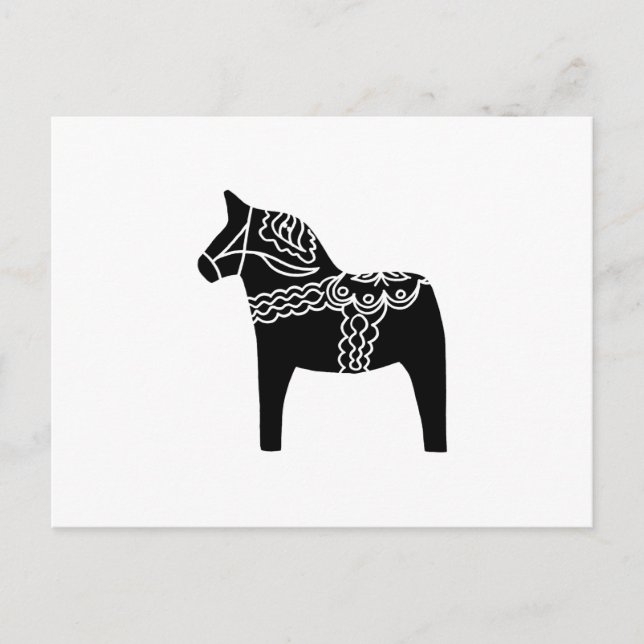 Black Dala Horse Postkarte (Vorderseite)