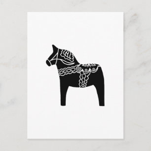Black Dala Horse Postkarte