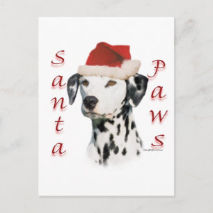 Black Dalmatiner Santa Paws Feiertagspostkarte