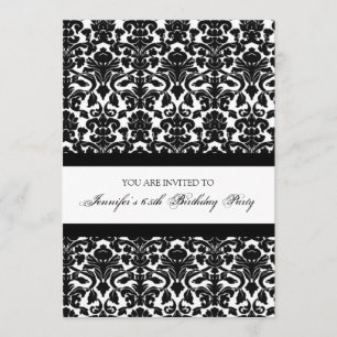 Black Damask 65. Geburtstagsparty Einladungen
