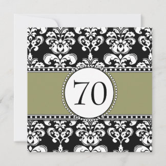 Black Damask 70. Geburtstag Einladungen Seite