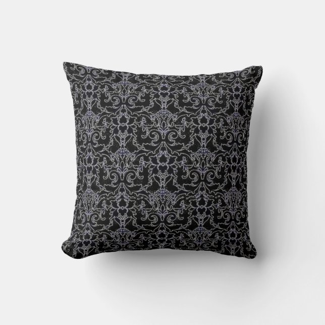 Black Damask American MoJo Pillow Kissen (Vorderseite)