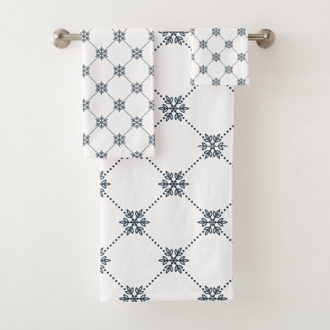 Black Damask Badetuch Set (Insitu)