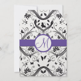 Black Damask Butterfly Wirbel Red Wedites Einladun Einladung