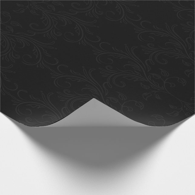Black Damask Geschenkpapier (Ecke)