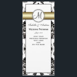 Black Damask Gold Wedding Program<br><div class="desc">Elegante, raffinierte Hochzeitsprogramme in Schwarz-Weiß- und Metallic-Gold für Ihre Hochzeitsfeier. Hochzeitsvorlage mit Vintagem Damast-Muster und goldener Akzent-Farbe, die Sie mit Ihrem Monogramm, Ihren Namen, Ihrem Hochzeitsprogramm und Ihren Namen für Hochzeitsfeiern personalisieren können. Nutzen Sie die Vorder- und Rückseite, um Ihre Informationen über die Hochzeitsfeier und die Hochzeitsfeier hinzuzufügen. Von Elke...</div>